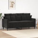 VidaXL Canapea cu 2 locuri, negru, 140 cm, catifea 359308