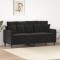 vidaXL Canapea cu 2 locuri, negru, 140 cm, catifea 359308