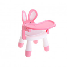 Scaun in forma de iepuras cu masuta pentru copii, roz