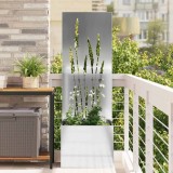 Ghiveci de Grădină cu Panou Decorativ Argintiu 50 x 140 cm