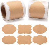 Set de 600 de etichete autoadezive Bessy Shop, maro, hartie, 3 x 5 cm