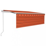Cumpara ieftin Copertina retractabila automat cu stor, portocaliu&amp;maro 4,5x3 m