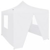 Cort de petrecere pliabil cu 4 pereți, alb, 3 x 3 m, oțel
