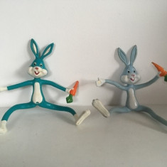 * Lot 2 figurine vintage RUSS, iepurasi / iepure cu morcov, cauciuc flexibil