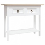 vidaXL Masă consolă, alb, 90 x 34,5 x 73 cm, pin mexican, gama Corona