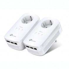 KIT ADAPTOR POWERLINE TP-LINK tehnologie AV2 AV1300 pana la 1300Mbps 3 porturi Gigabit priza AC 2 buc. &amp;amp;quot;TL-PA8030P KIT&amp;amp;quot; (include timbru verd foto