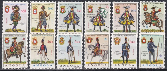 Angola 1966 - Uniforme militare portugheze, MNH (vezi descrierea)