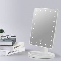 Oglindă de machiaj de masă cu LED - funcționează cu baterii