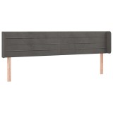 Cumpara ieftin Tablie de pat cu aripioare gri inchis 163x16x78/88 cm catifea