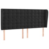 Cumpara ieftin Tablie de pat cu aripioare, negru, 203x23x118/128 cm, catifea