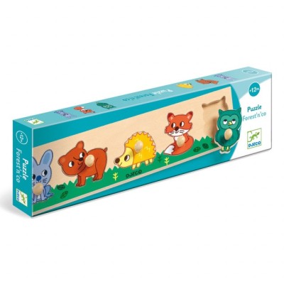 Puzzle cu buton Padure, Djeco foto