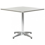 vidaXL Masă de grădină, argintiu, 80 x 80 x 70 cm, aluminiu 48716