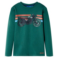 Tricou cu m&acirc;neci lungi pentru copii, verde, 116