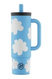 24bottles cană termică Straw 800ml Blue Straw.800.Blue