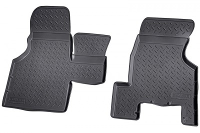 Set de 2 covorase din cauciuc 3D stil tavita premium pentru VW T4 1990-2003 foto
