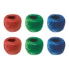 Sfoara rafie panglica 200 g, 2 x rosu, 2 x verde, 2 x albastru, 6 buc / set
