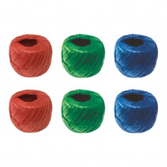 Sfoara rafie panglica 200 g, 2 x rosu, 2 x verde, 2 x albastru, 6 buc / set