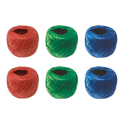 Sfoara rafie panglica 200 g, 2 x rosu, 2 x verde, 2 x albastru, 6 buc / set foto