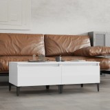 vidaXL Mese laterale 2 buc. alb extralucios 50x46x35 cm lemn compozit 819521