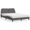 vidaXL Pat cu saltea, Zadar, gri, 140x200 cm, piele ecologică 3208869