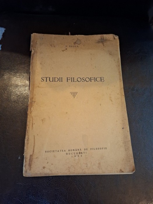 Studii filosofice - N. Balca
