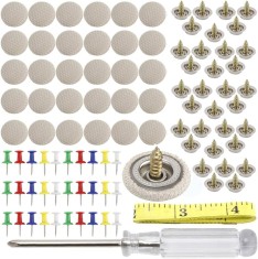 Kit 60 capse, JENUOS&reg;, surubelnita, banda de masura, pentru reparatia plafonului auto, compatibil Audi, Opel, BMW, VW, bej
