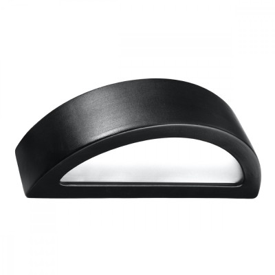 Lampă De Perete Atena Negru Ceramică/Sticlă 1 Bec Semicircular Modern De Interior foto