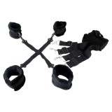 Set bondage FETISH B-SERIES Hidden Desire Chest, pentru jocuri erotice BDSM, cătușe pentru m&acirc;ini și picioare cu 6 accesorii, negru