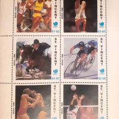 St.Vincent 1988 sport J.O. Seoul ciclism, volei, hipism, gimnastica, 6v. mnh