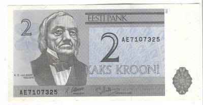Bancnota 2 krooni 1992 - Estonia foto