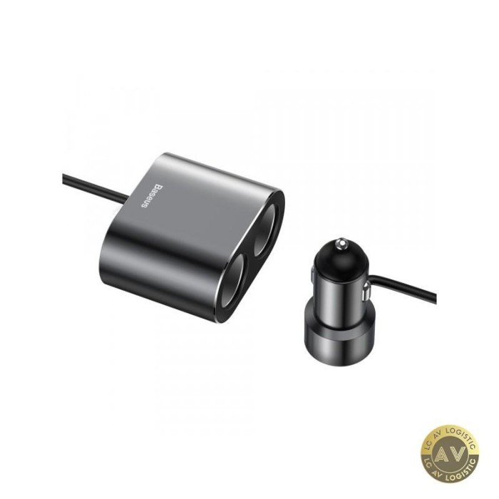 Incarcator Auto Baseus High Efficiency 95W 2.1A 2 x Extensie Bricheta - 2 x USB-A Gri CRDYQ-01