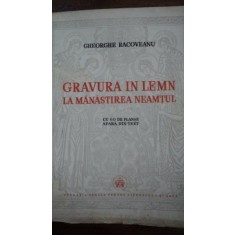GRAVURA IN LEMN LA MANASTIREA NEAMTU - GHEORGHE RACOVEANU 1940