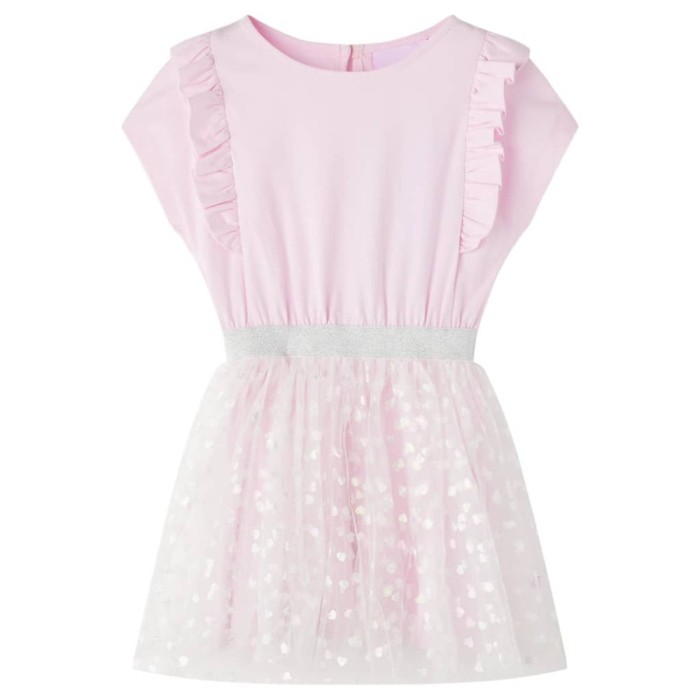 Rochie copii volane, roz deschis, 92 14549