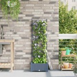 vidaXL Jardinieră Grădină cu Spalier Gri 40x40x125.5cm Ghiveci Exterior Interior Plastic Modern