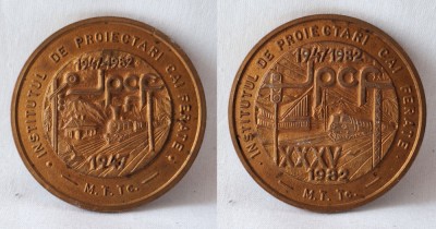 CFR - Institutul de proiectari Cai Ferate 1947-1982, medalie rara foto