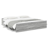 Cumpara ieftin Cadru de pat cu sertare gri sonoma 180x200 cm lemn prelucrat