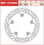 Disc fr&acirc;nă fix spate, 265/136,5x5mm 5x160mm, diametru gaură de centrare 10,5mm, spacing 0 compatibil: BMW F 1170/1200 (Enduro)/1200 (Megamoto)/1200 (S, Trw