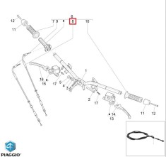Cablu acceleratie inchis original Vespa Super GTS 125 (09-16) - GTS - Super GTS 250-300 (05-18) 4T LC 125-250-300cc