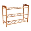 Raft Incaltaminte Bambus 3 Nivele ProCart 68x47x23 cm Suport Pantofi Organizator Hol Natur
