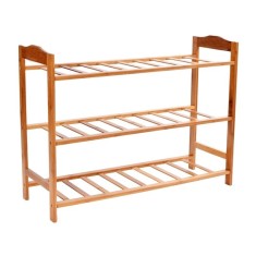 Raft cu 3 nivele pentru incaltaminte, bambus, 68 x 47 x 23 cm