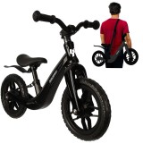 Bicicleta fara pedale Kruzzel neagra, 12 inch, cadru magneziu
