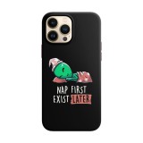 Husa compatibila cu Apple iPhone 14 Pro Max model Nap first exist later,Silicon, Tpu, Viceversa, Transparent, Carcasa