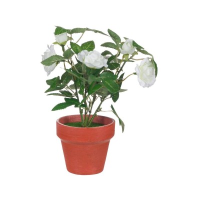 Ghiveci decorativ cu Trandafir artificial, 8.5x21 cm, ATU-086744 foto