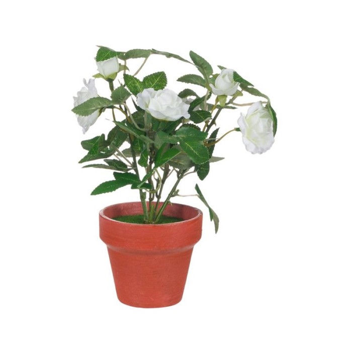 Ghiveci decorativ cu Trandafir artificial, 8.5x21 cm, ATU-086744