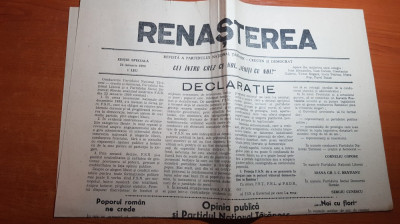 ziarul renasterea 24 ianuarie 1990-F.S.N participa la alegeri,corneliu coposu foto