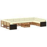 vidaXL Seturi de canapele cu pernă 11 pcs Lemn Solid de Acacia 3383933
