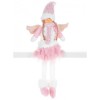 Decoratiune iarna, inger cu aripi si fustita roz, alb, 23x12x59 cm, Strend Pro