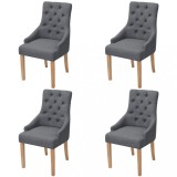 VidaXL Scaune de bucătărie, 4 buc., gri &icirc;nchis, material textil