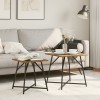 VidaXL Set de 2 mese laterale, aspect lemn rustic, metal