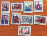 POLONIA-1970-80-''SERII TEMATICE COMPLETE 9VAL.stampilate=PICTURI' -Vezi-Scan